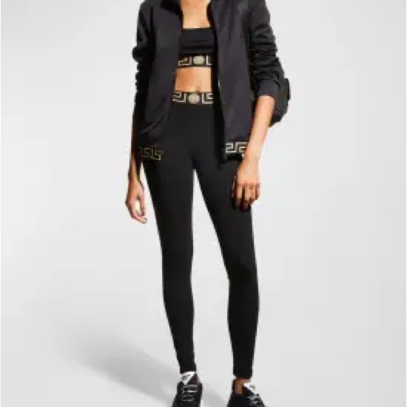 versace legging set VERSACEPaneled stretch-jersey leggings